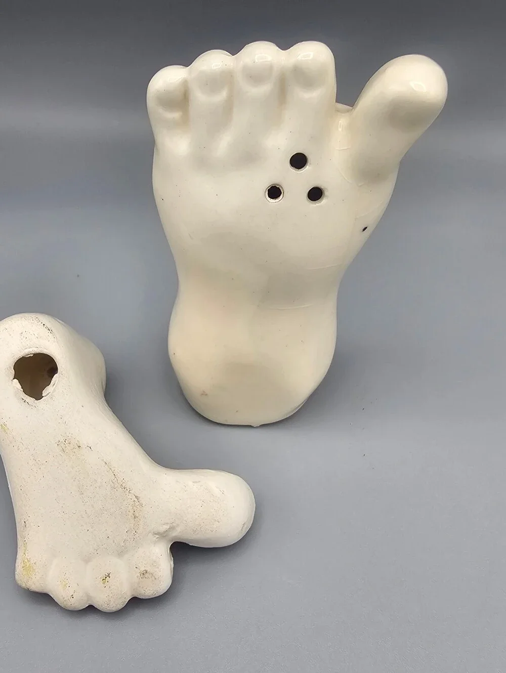Vintage Ceramic Foot-Shaped Salt and Pepper Shakers